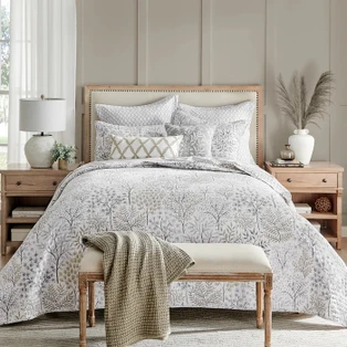 English Forest Natural Quilt Set - With Shams -