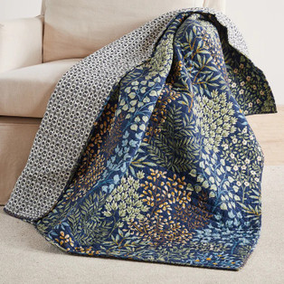 English Forest Navy Quilted Throw - 400000751672