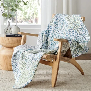 English Forest Green Quilted Throw - 400000751689