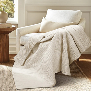 Cloud Waffle Throw  - Undyed Cream - 400000752426