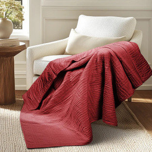 Cloud Waffle Throw - Red - 400000752440