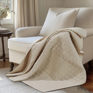 Cloud Waffle Throw - Flax Beige - 400000752471