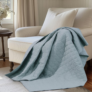 Cloud Waffle Throw - Chambray - 400000752495