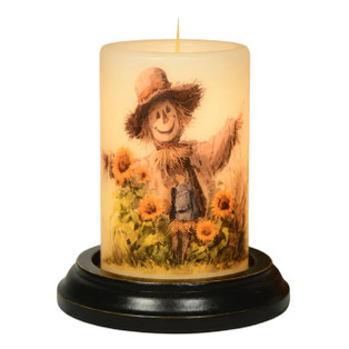 Candle Sleeve - Peeking Rustic Scarecrow Antique Vanilla - 400000762975