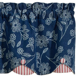 Dolly Denim Lined Layered Valance - 58x15 - 762242091726