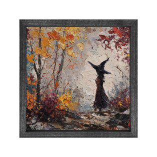 Autumn Witch Walking - Black Frame 12.5x12.5 - 400000763439