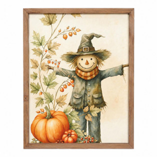 Scarecrow and Pumpkin Sign - Large - 400000763613