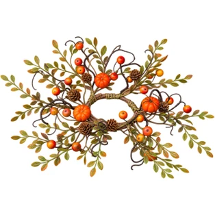 Pumpkin and Berry Candle Ring - 4.5" - 400000763781