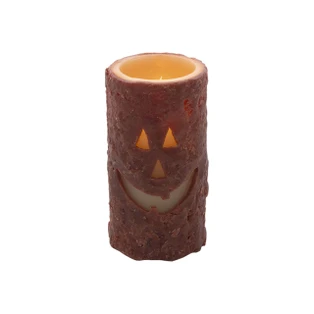 Jack O' Lantern Timer Candle - Tall Votive Pillar 2x4 - 400000763804