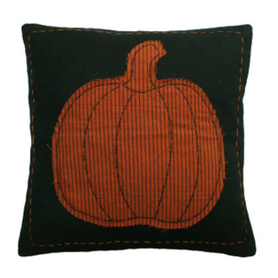 Pumpkin Applique Pillow - 14x14 - 648558037286
