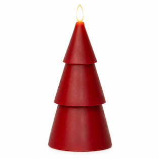 Red Smooth Tree Timer Candle - 7.75" 3D Flame - 840132996501