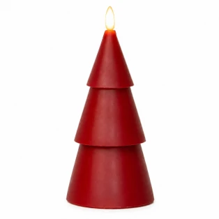 Red Smooth Tree Timer Candle - 7.75" 3D Flame - 840132996501
