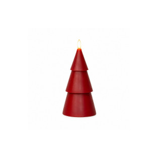 Red Smooth Tree Timer Candle - 5" 3D Flame - 840132996488