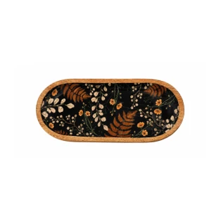 Timeless Flower And Fern Wood Bowl - Small Oval - 400000727585