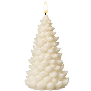 Cream Balsam Tree Timer Candle - 8" Shimmer 3D Flame - 400000766775