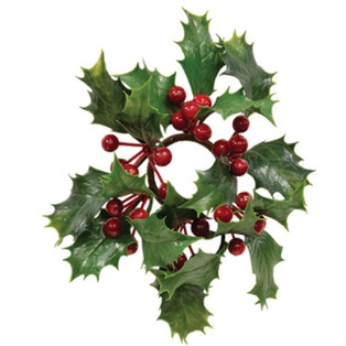 Nostalgic Holly & Berries Candle Ring - 5.5" - 400000766690