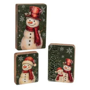 Red Hat Snowman Blocks - Set of 3 (Asst) - 400000766867