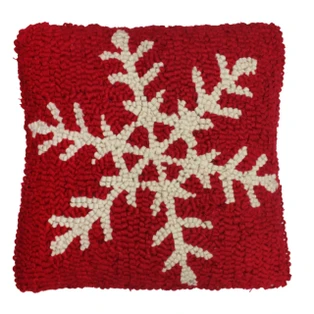 Snowflake Hooked Pillow - 14x14 - 400000767185