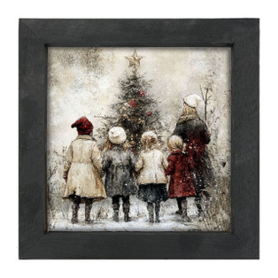 Children At Christmas Time - Black Frame 14x14 - 400000767017