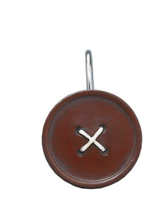 Farmhouse Red Button Shower Curtain Hooks - Set of 12 - 762242212817