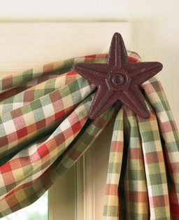 Curtain Hooks - Cast Iron Red Star - 762242216617