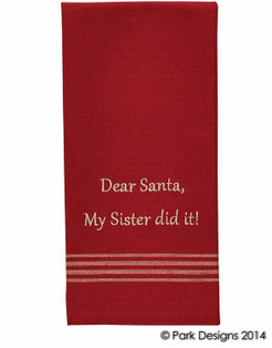 Dear Santa, Sister Did It Dishtowels - Set of 2 - 762242341425