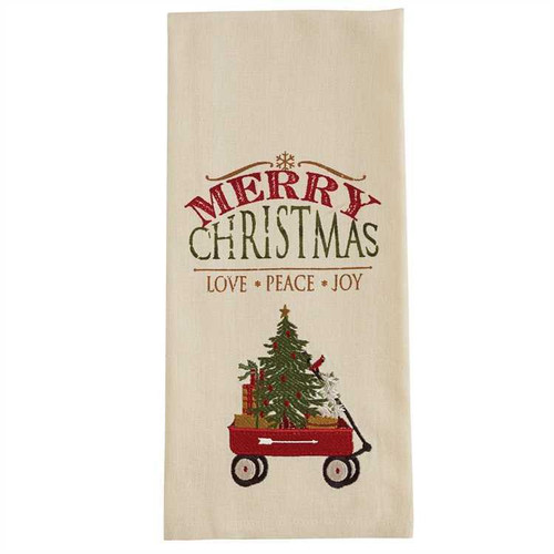 Embroidered Christmas Kitchen Towels, Decorative Holiday Dish Towels Set of  2