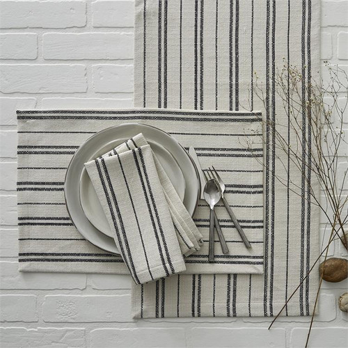 Black and White Stripe Table Setting