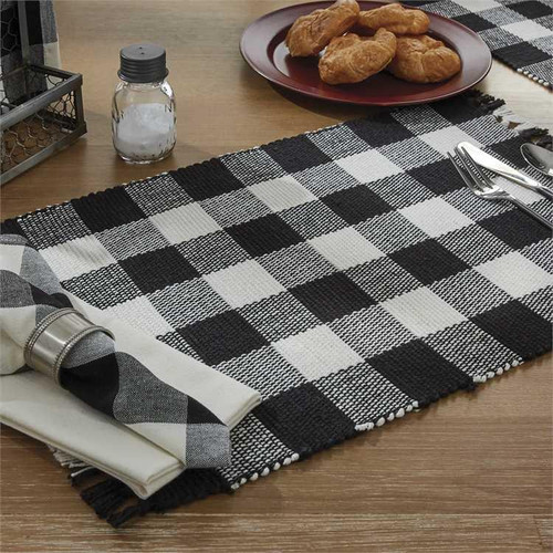 Wicklow Check 3 Dishtowel-1 Dishcloth Set - Black