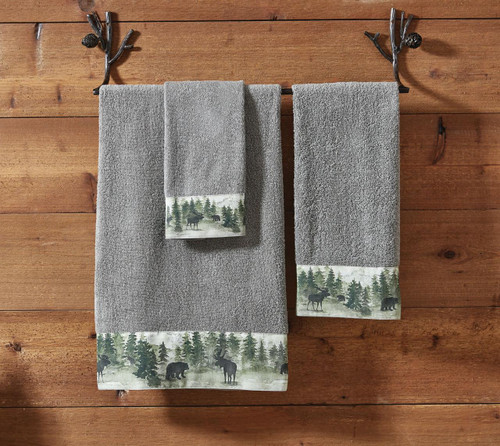 Watercolor Moose Decorative Dishtowels - Set of 2 - Country Village Shoppe