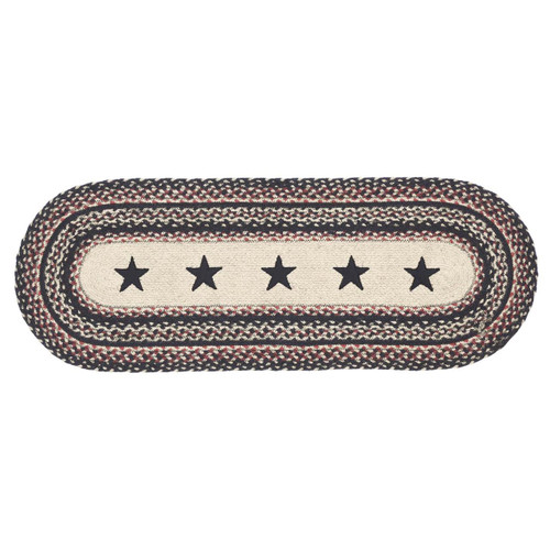 Colonial Star Jute Braided Rug/Runner Oval with Rug Pad 22x72