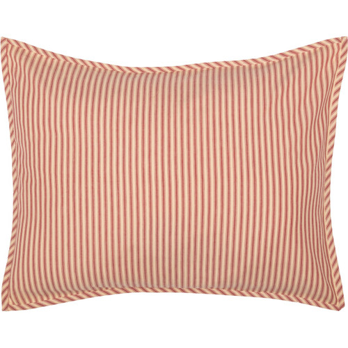Sawyer Mill Red Ticking Stripe Pillow Sham - King - Country