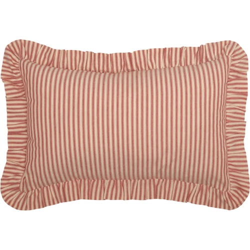 Sawyer Mill Red Ticking Stripe Pillow Sham - Euro Fabric - Country