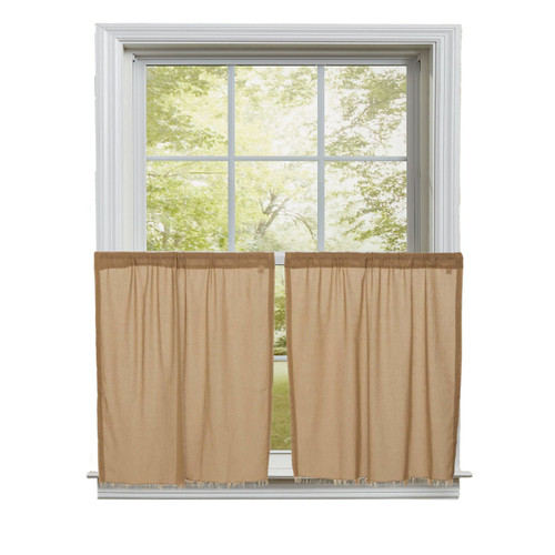Tobacco Cloth Khaki Tier Fringed Set of 2