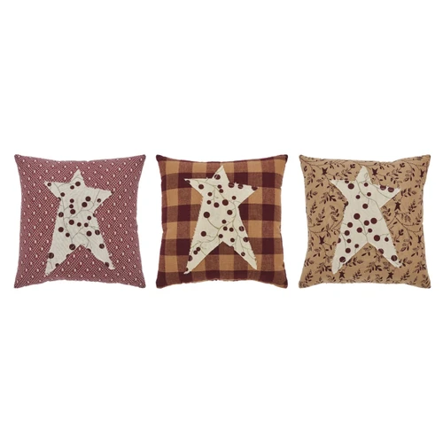 Pine Valley Quilts Star and Pip Country - Set di 2 tende in iuta con motivo Primitiva, 36 x 36 x 16 cm