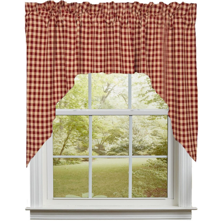 Heritage House Check Red Swags - 72x36