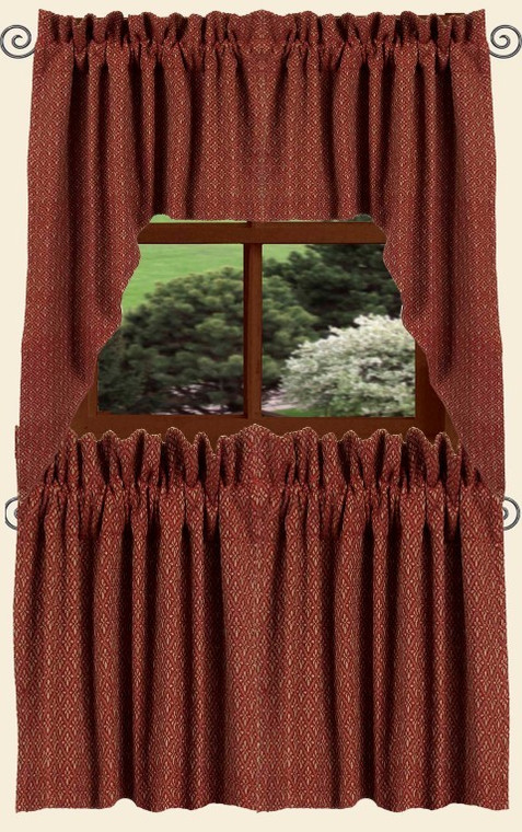 Philmont Jacquard Tiers - Barn Red 72x36