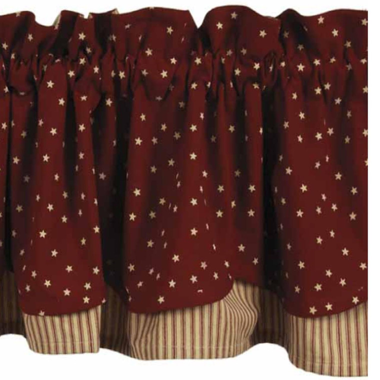 Salem Star Valance - Fairfield Barn Red 72x15.5