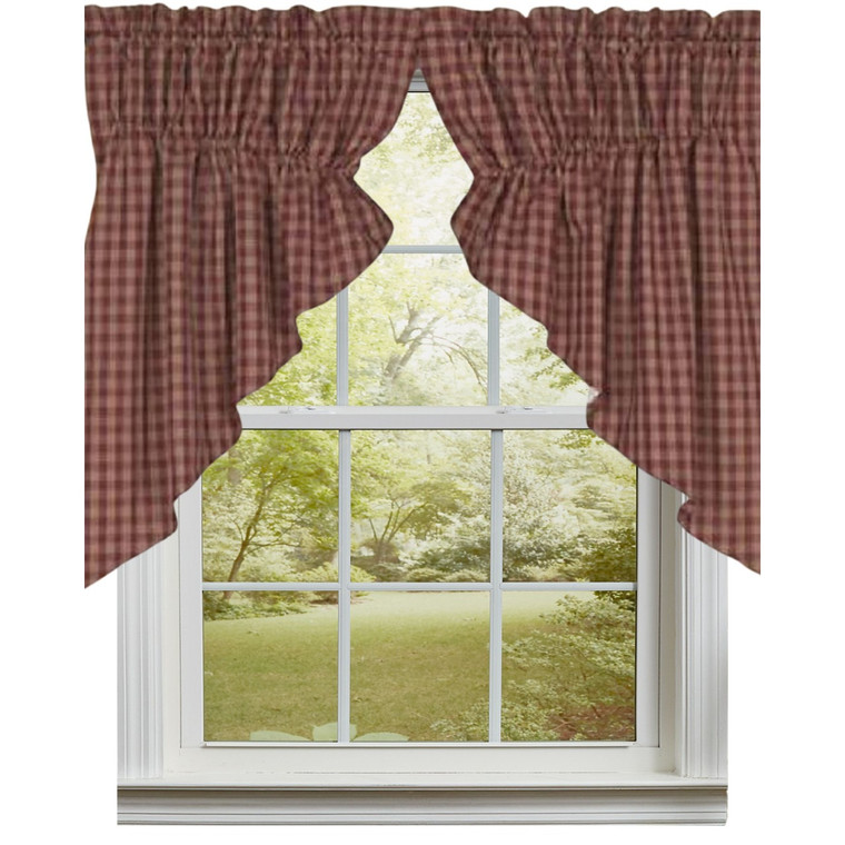 Sturbridge Wine Prairie Gathered Curtains - 72x36