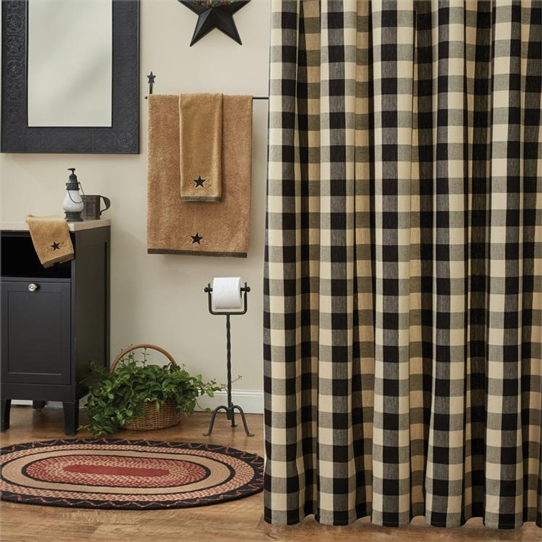 Wicklow Check Black Shower Curtain - 762242401310