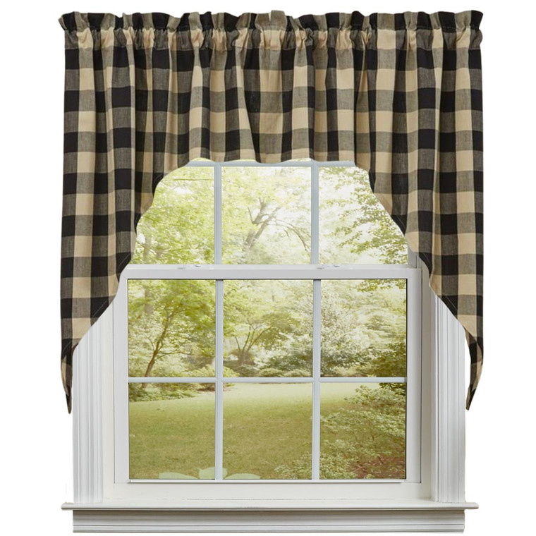 Wicklow Check Black Swags - 72x36
