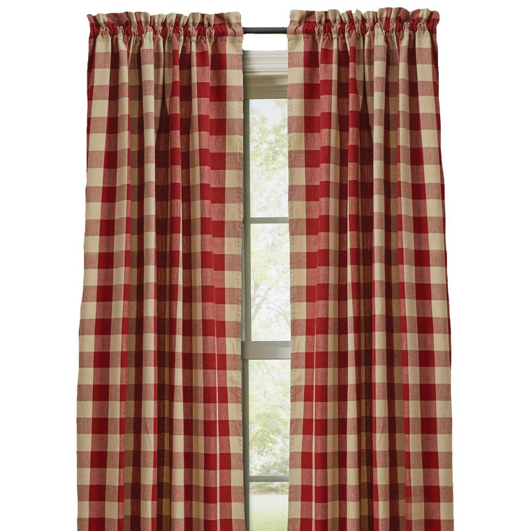 Wicklow Check Garnet Panels - 72x63
