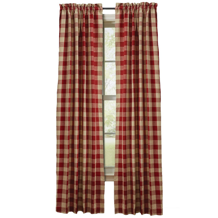 Wicklow Check Garnet Panels - 72x84