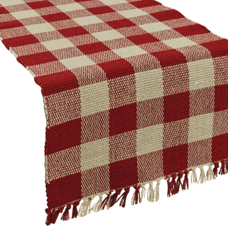 Wicklow Check Garnet Yarn Table Runners