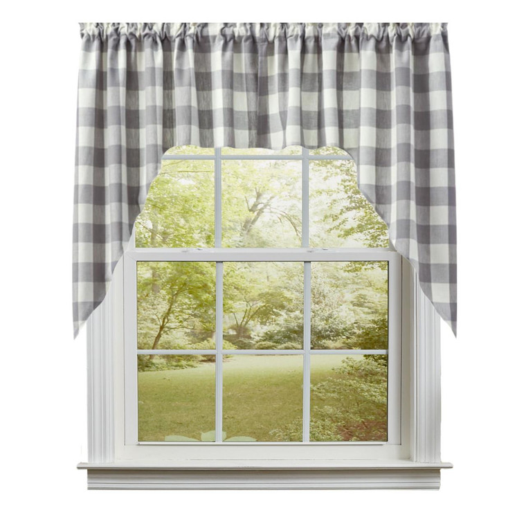Wicklow Check Dove Swags - 72x36