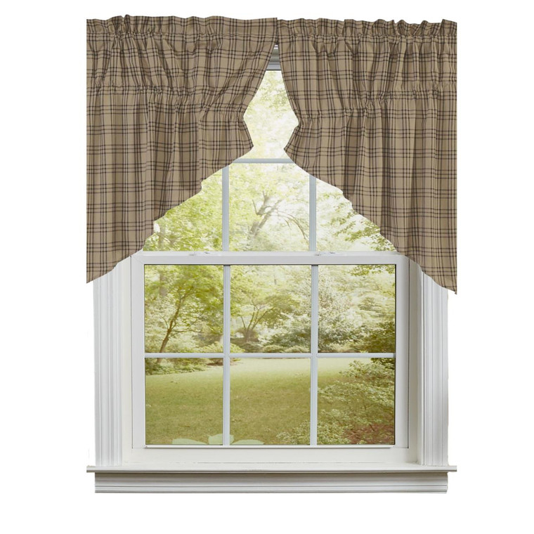 Sawyer Mill Charcoal Prairie Gathered Curtains - 72x36 - 840528162565