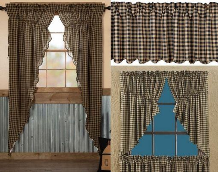 Black Check Curtain Collection -