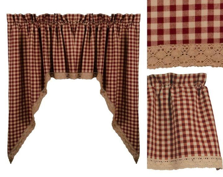 Lace Heritage House - Barn Red Curtain Collection -