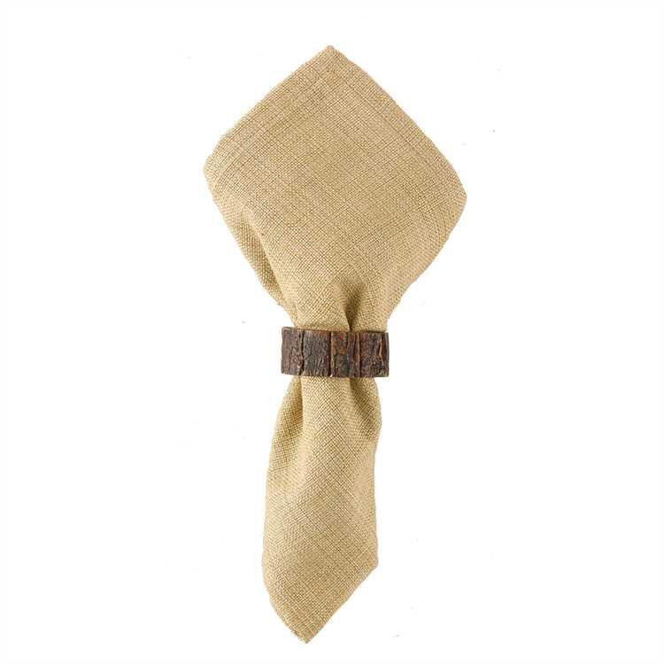 Bark Wood Napkin Rings - Set of 6