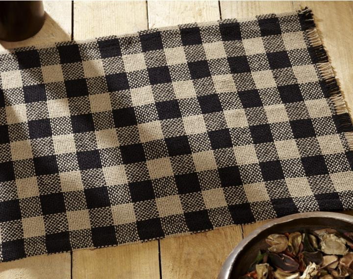 Burlap Black Check Kitchen & Dining Collection